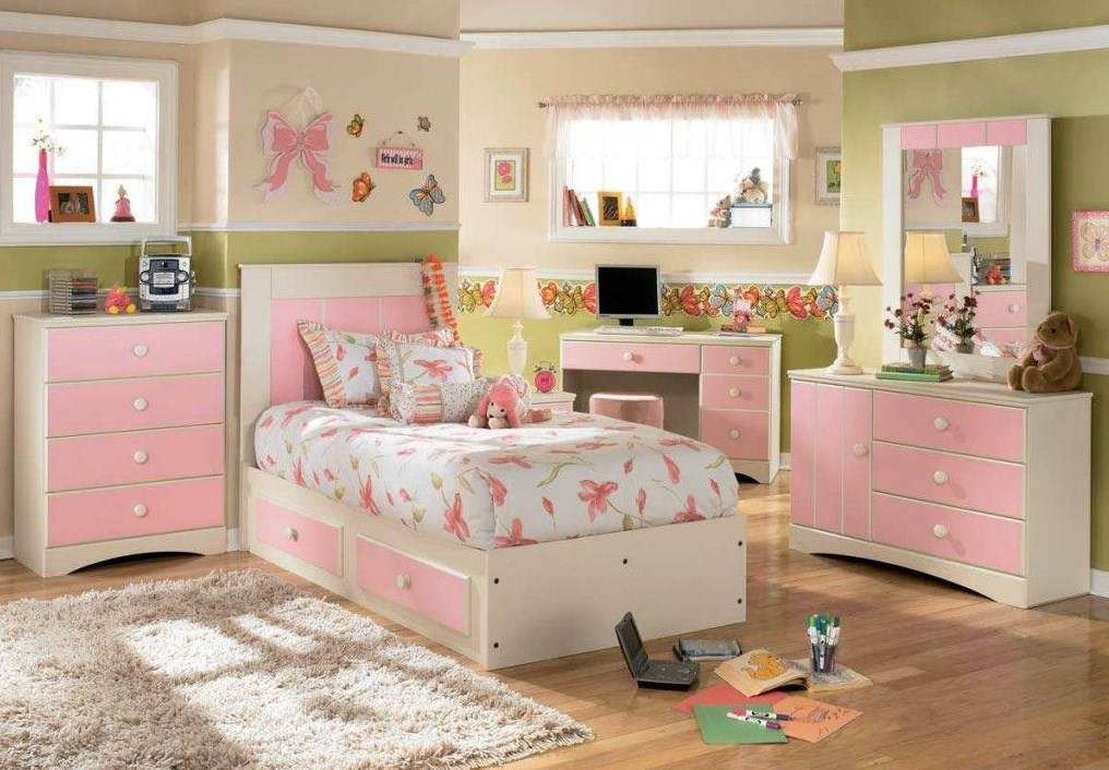 set kamar anak perempuan pink hpl