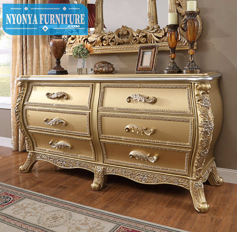 bufet console mewah grand gold