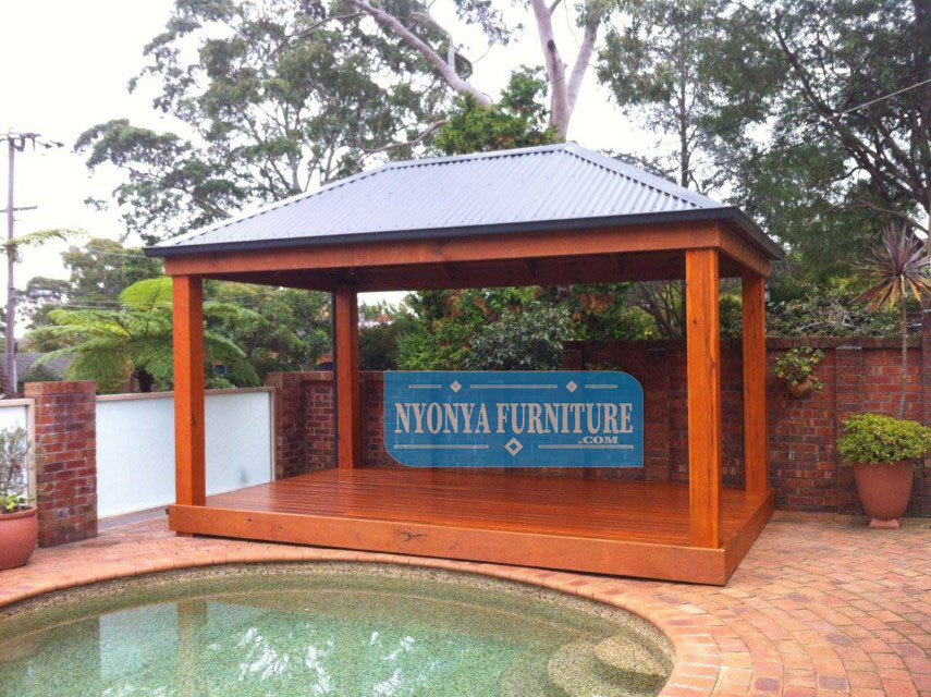 Gazebo minimalis kayu jati big size