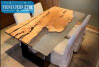 Meja epoksi white hitam Meja epoksi white hitam