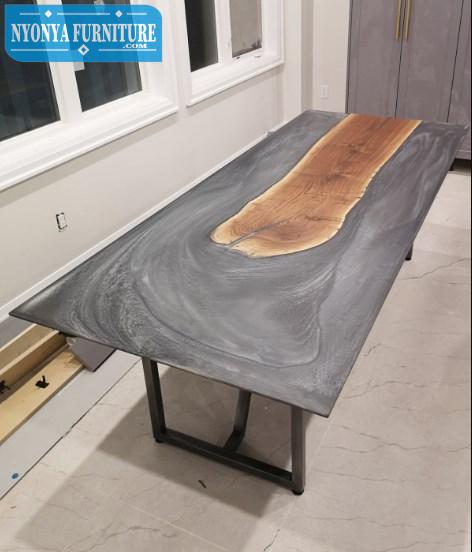 Meja resin abu abu