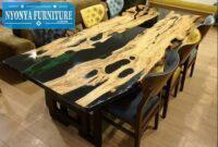 Meja resin black wood