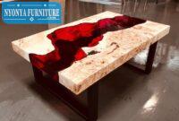 Meja resin blood red