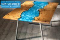 Meja resin dark blue Meja resin dark blue