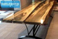 Meja resin kaki setengah lingkaran Meja resin kaki setengah lingkaran