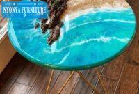 Meja resin pantai kaki emas