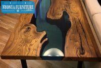 Meja resin wood mewah