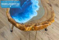 Meja suar resin gold