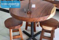 Meja trembesi 2 kursi tampa sandaran Meja trembesi 2 kursi tampa sandaran