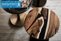 Meja trembesi hitam bundar Meja trembesi hitam bundar