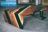 Meja trembesi meja 2 warna