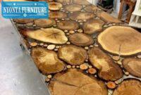 Meja trembesi panjang batang bulat Meja trembesi panjang batang bulat