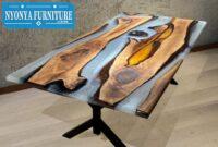 Meja trembesi resin gray