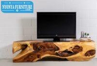 Meja trembesi resin unik tv table