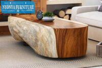 Meja trembesi utuh resin