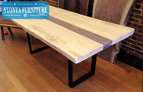 Natural wood table chocolate