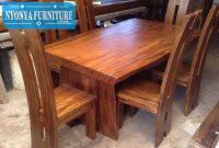 Set meja kayu trembesi utuh