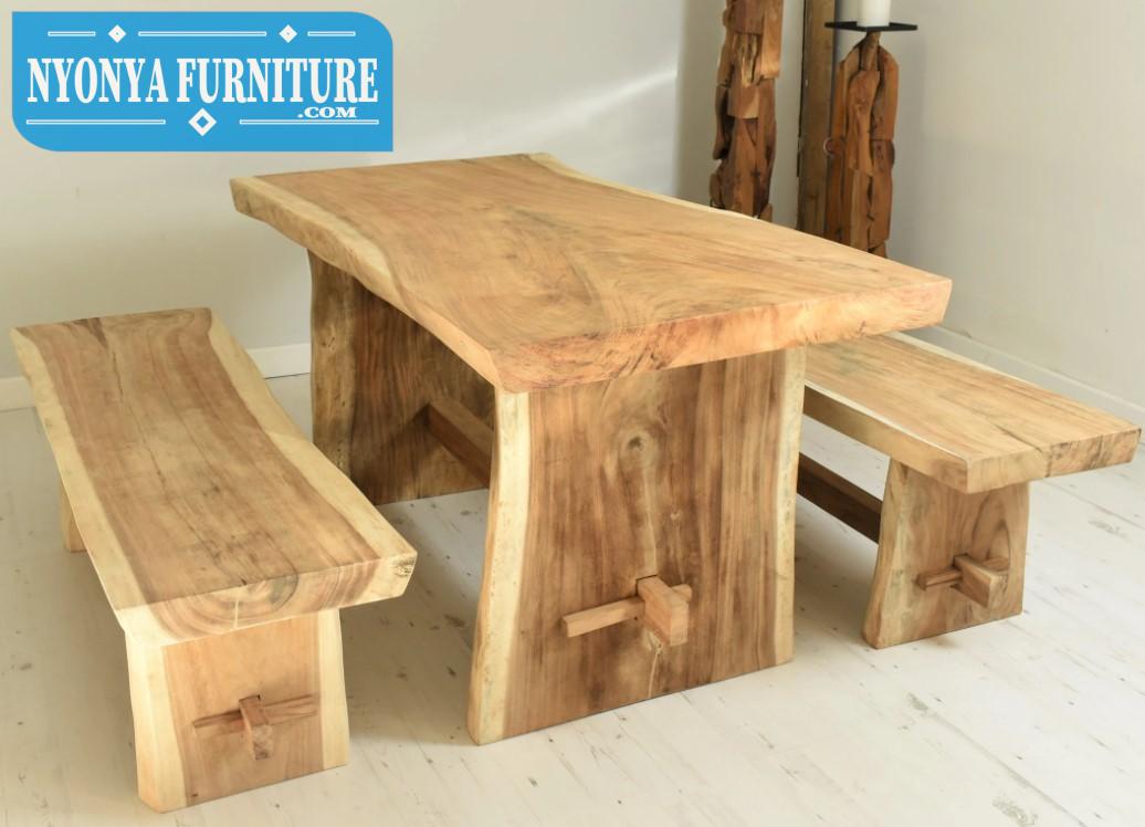 Set meja makan Rustic suar
