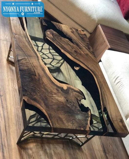 Trembesi meja keren corak unik
