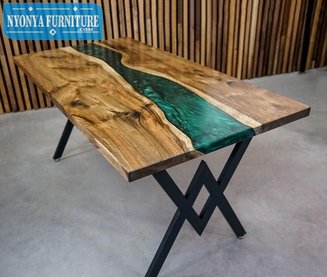 meja resin kayu alan walker