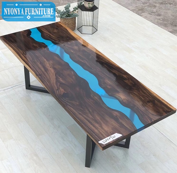 meja resin sungai modern