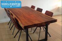 Meja makan utuh coklat Meja makan utuh coklat