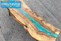 Meja panjang resin hijau