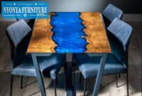 Meja resin blue legs