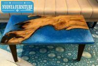 Meja wood resin box legs