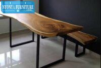 Meja+kursi kayu alami