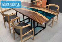 Table resin blue black