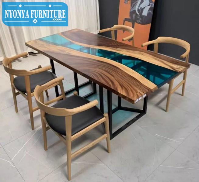 Table resin blue black