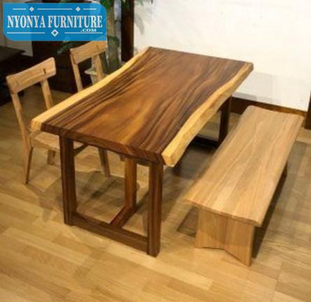 meja alamin kayu natural wood